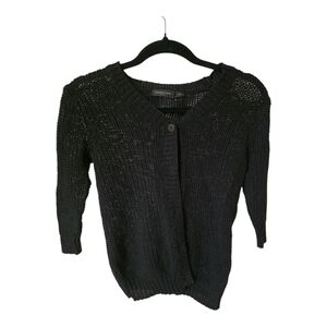 Kenneth Cole Select Black 3/4 Sleeve  Cardigan